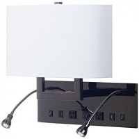 Bedside wall lamp with reading light