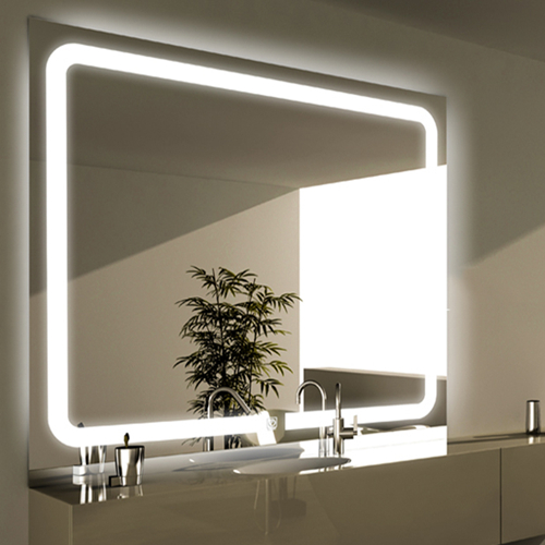 Настенное зеркало в ванной со светодиодной подсветкой