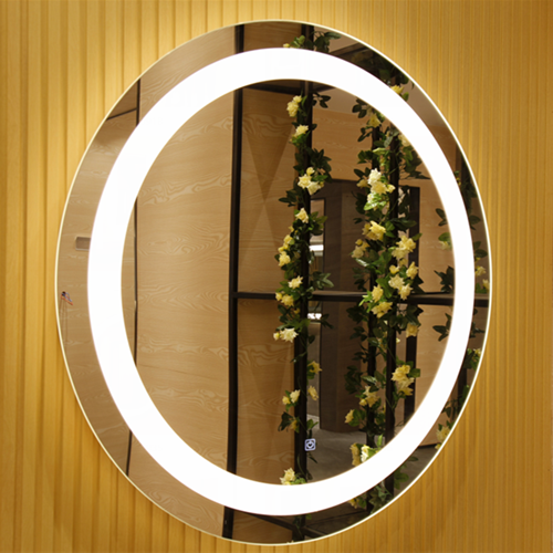 Frameless round LED mirror