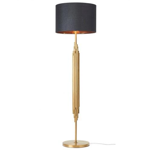 Gold and black floor lamp