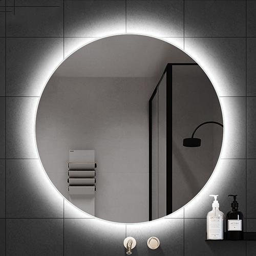 Круглое зеркало в ванной с подсветкой