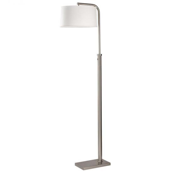 Brushed nickel floor lamp with white shade